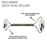 Stainless Steel Dual Head Facial Skincare Roller - TryAladdin
