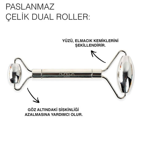 Stainless Steel Dual Head Facial Skincare Roller - TryAladdin