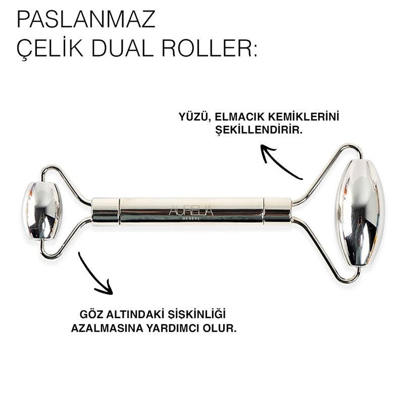 Stainless Steel Dual Head Facial Skincare Roller - TryAladdin