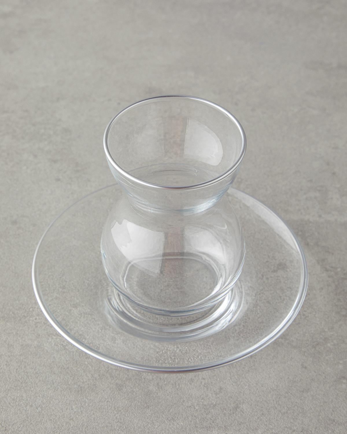 Premium Silver 12 Piece Tea Set   6 Person Service   140ml Capacity