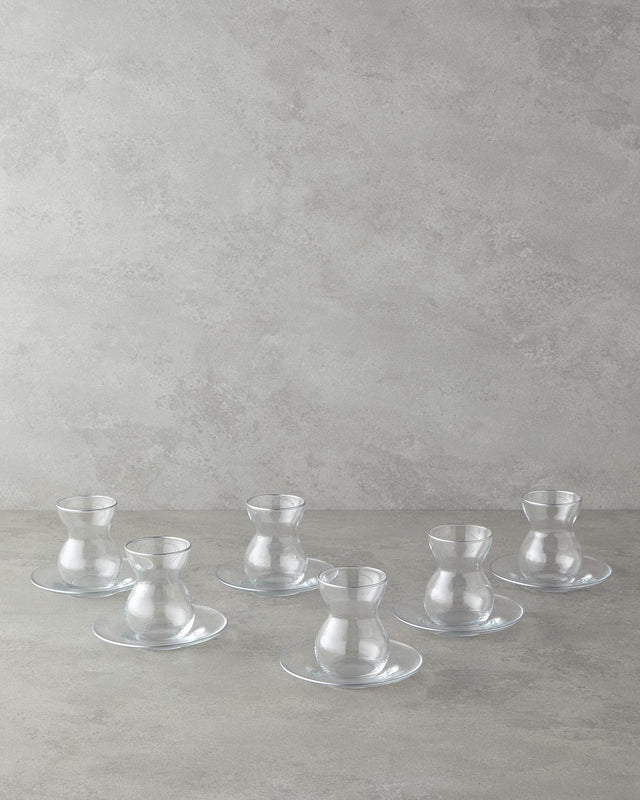 Premium Silver 12-Piece Tea Set - 6 Person Service - 140ml Capacity
