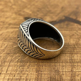 Sterling Silver 925 Handmade Black Onyx Men's Ring