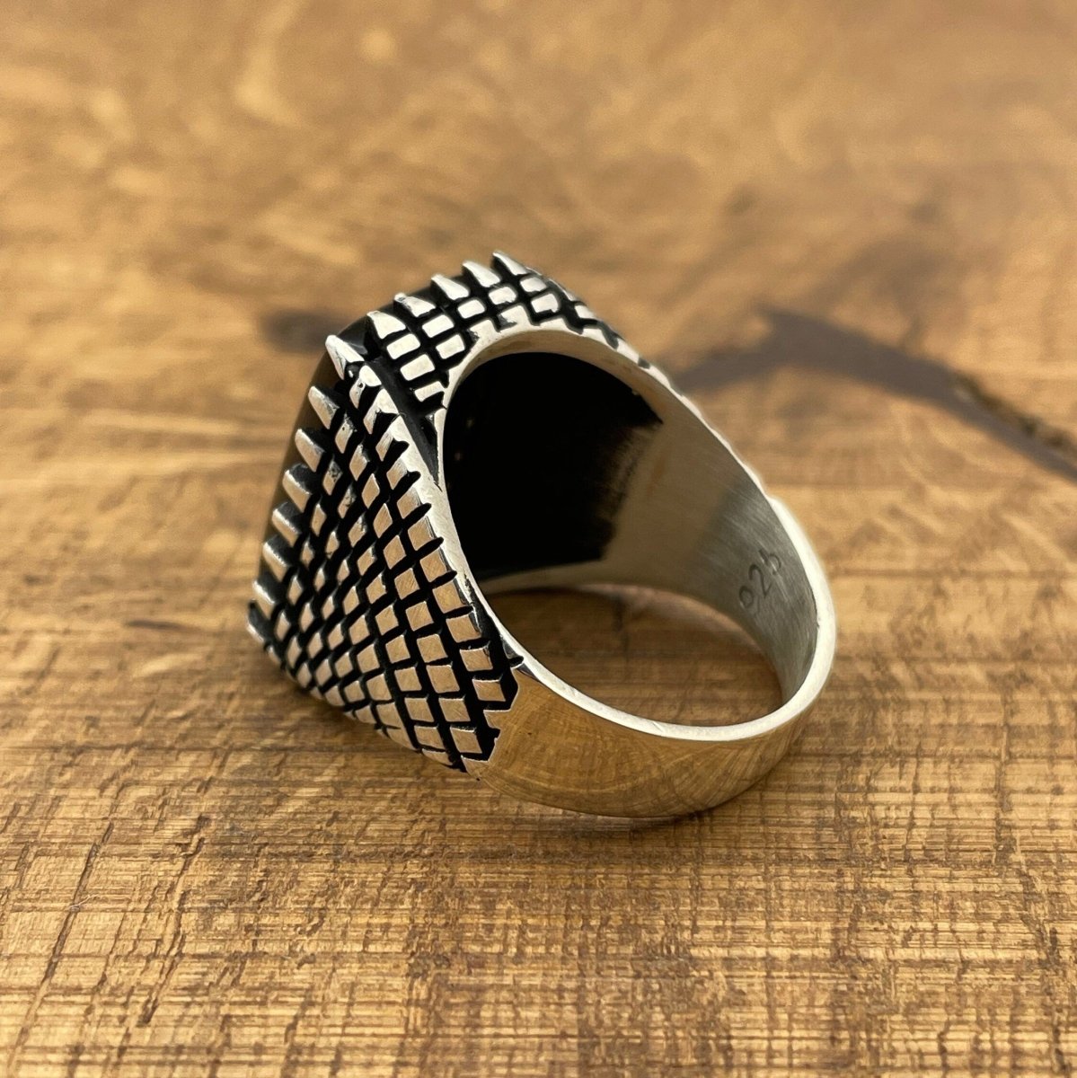 Sterling Silver 925 Handmade Black Onyx Men's Ring