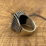 Sterling Silver 925 Handmade Black Onyx Men's Ring - TryAladdin