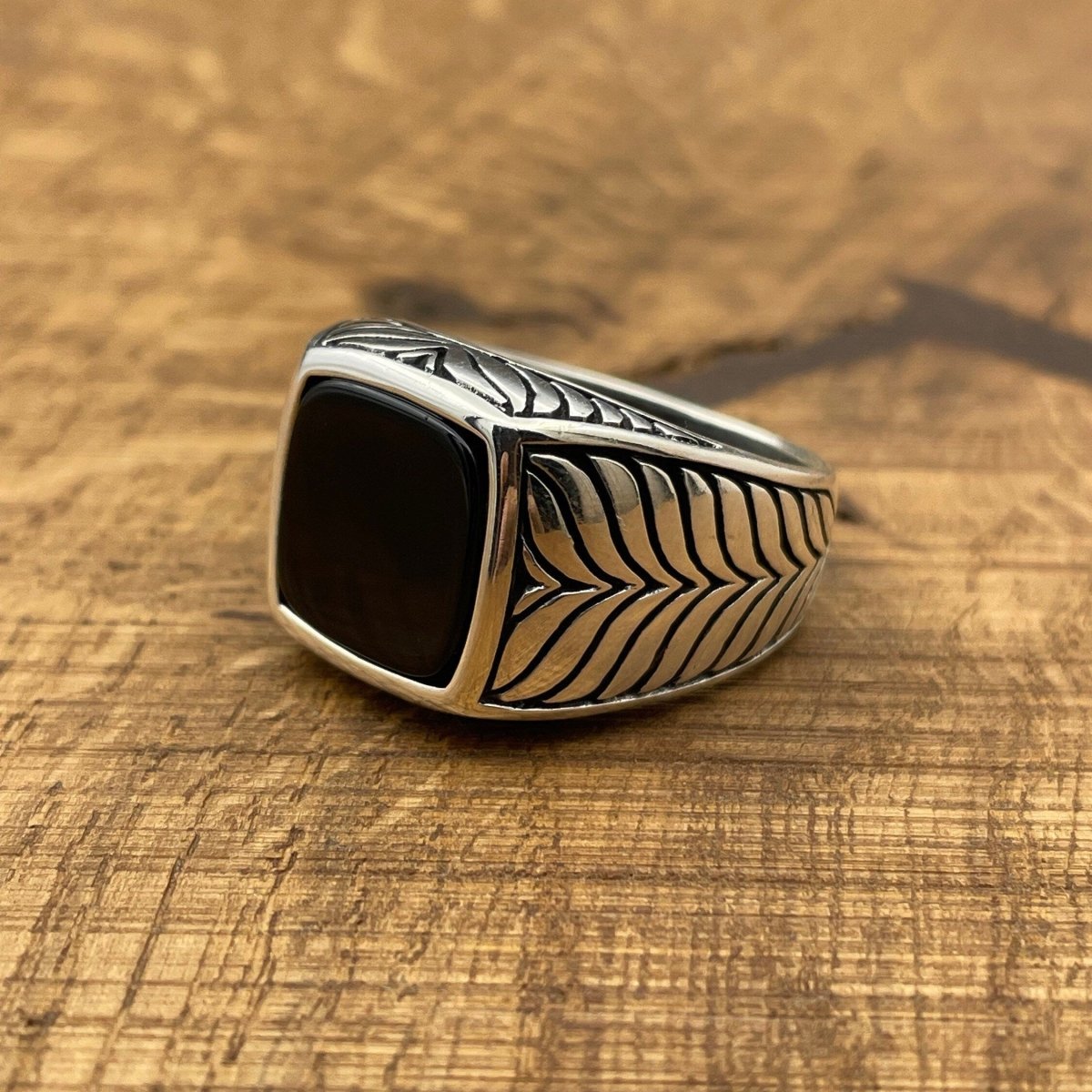 Sterling Silver 925 Handmade Black Onyx Men's Ring