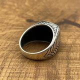 Sterling Silver 925 Handmade Black Onyx Men's Ring