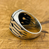 Sterling Silver 925 Handmade Onyx Stone Men's Ring