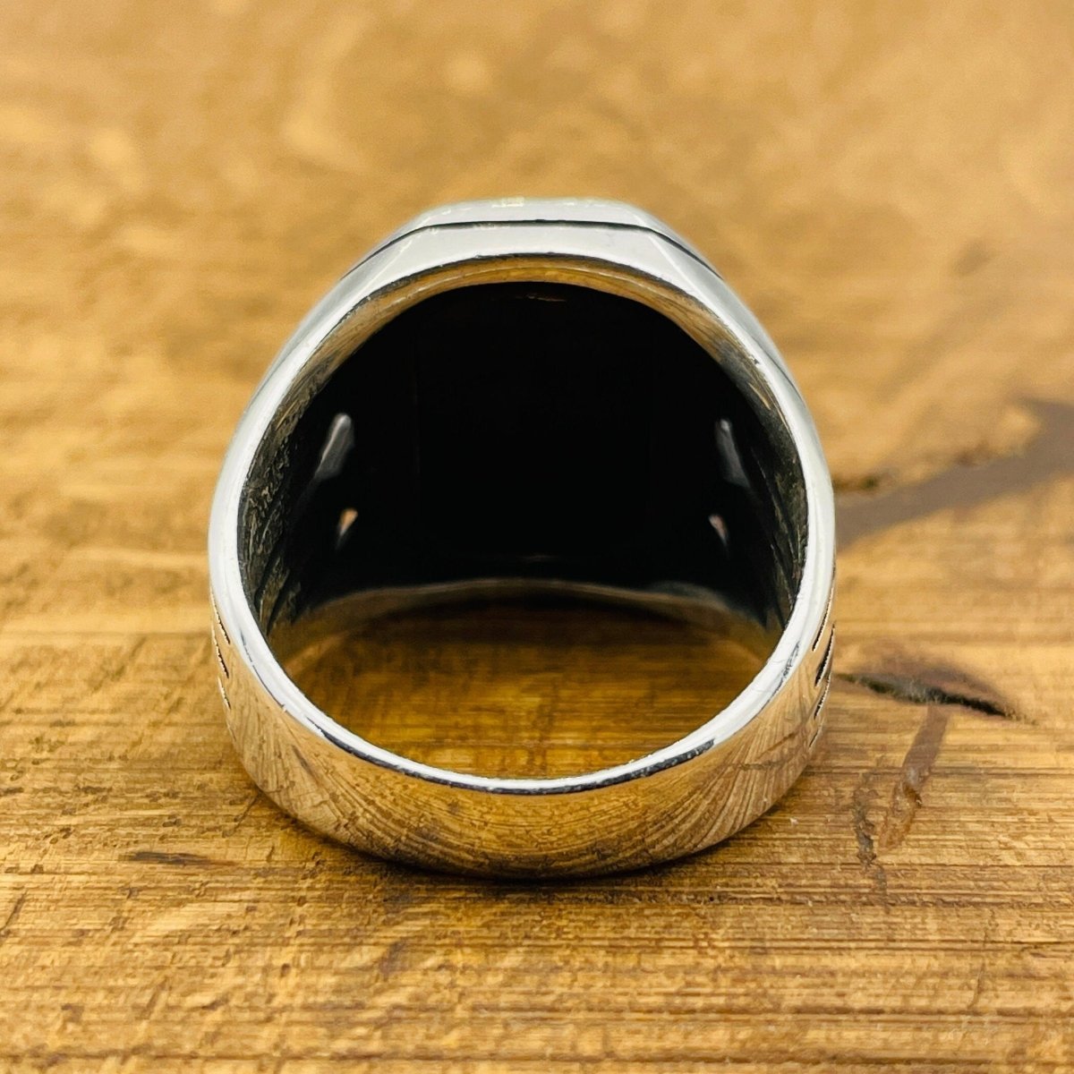 Sterling Silver 925 Handmade Onyx Stone Men's Ring