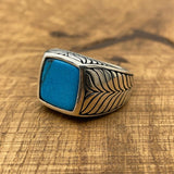 Sterling Silver 925 Handmade Turquoise Men's Ring