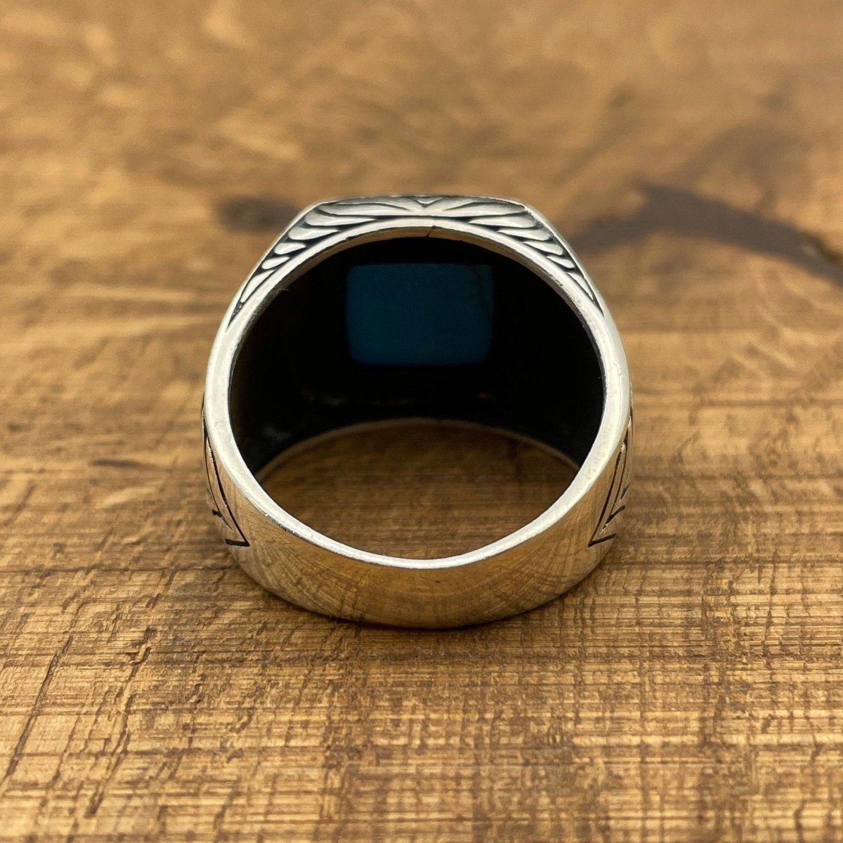 Sterling Silver 925 Handmade Turquoise Men's Ring