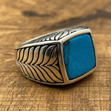 Sterling Silver 925 Handmade Turquoise Men's Ring