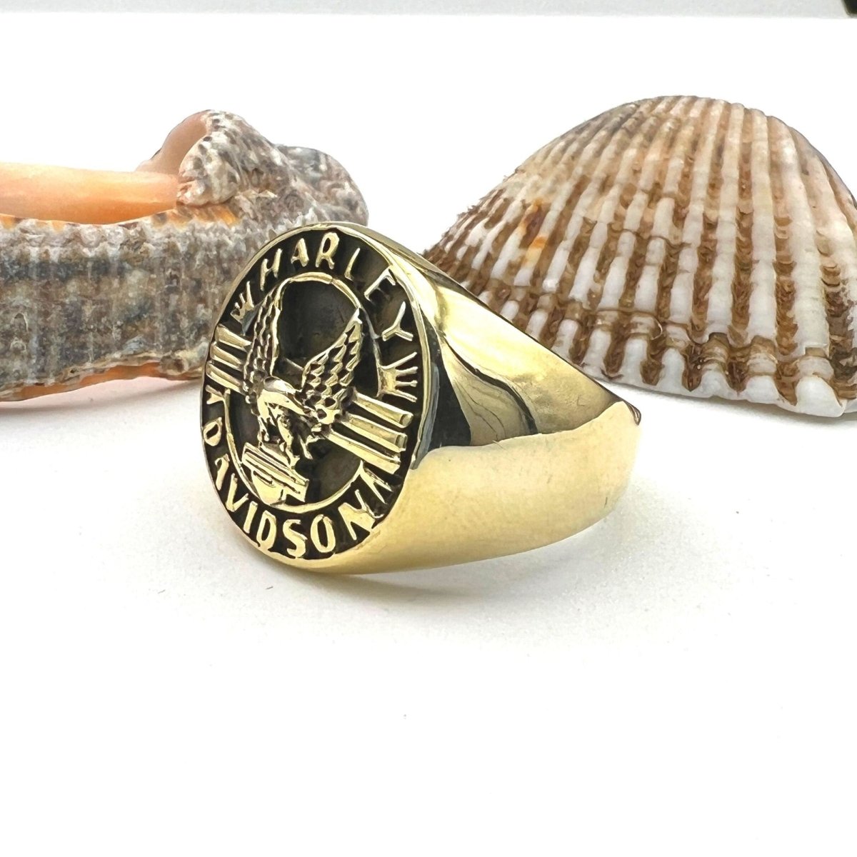 Sterling Silver Harley Davidson Ring