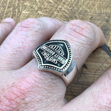 Sterling Silver Harley Davidson Ring