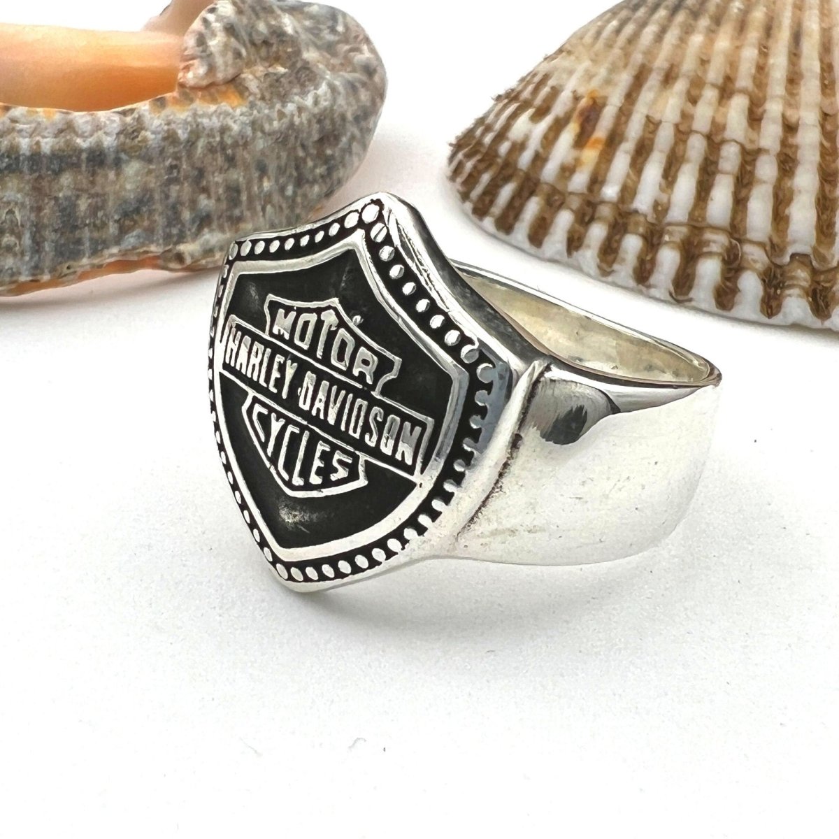 Sterling Silver Harley Davidson Ring