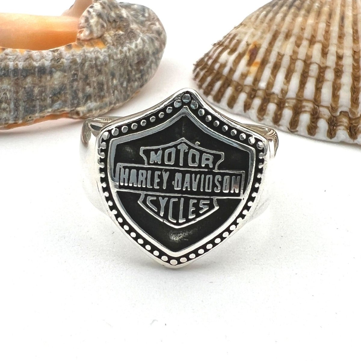 Sterling Silver Harley Davidson Ring