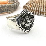 Sterling Silver Harley Davidson Ring