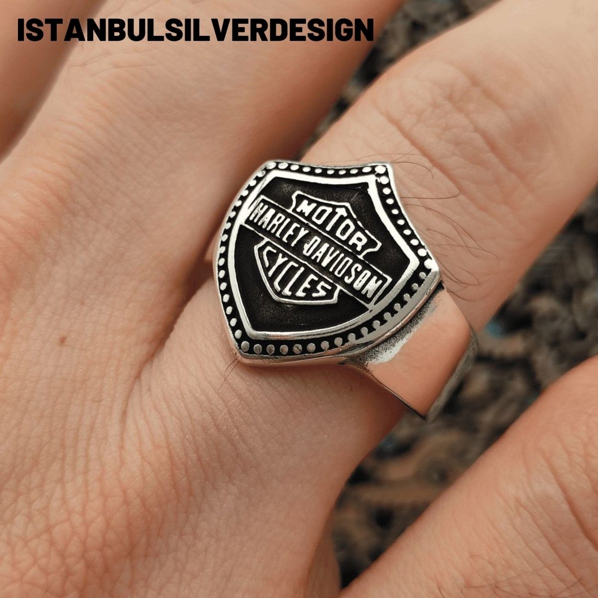 Sterling Silver Harley Davidson's Biker Ring