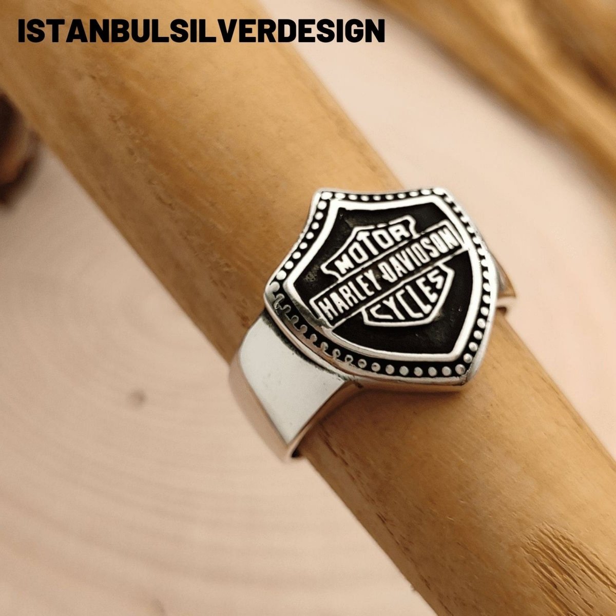 Sterling Silver Harley Davidson's Biker Ring