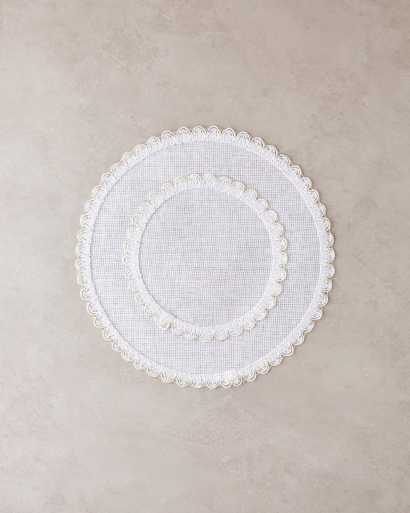 Premium Stitch Design Disposable Paper Placemat Set White Gold
