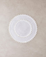 Premium Stitch Design Disposable Paper Placemat Set White Gold