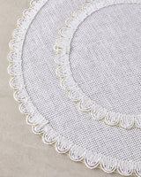 Premium Stitch Design Disposable Paper Placemat Set White Gold
