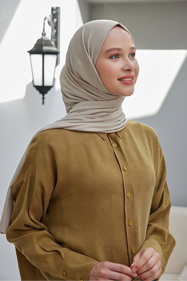 Stone Color Jersey Shawl - Soft, Flexible & Non - Slip - TryAladdin