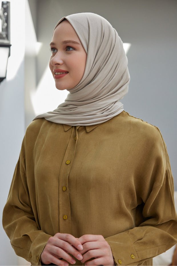 Stone Color Jersey Shawl - Soft, Flexible & Non - Slip - TryAladdin