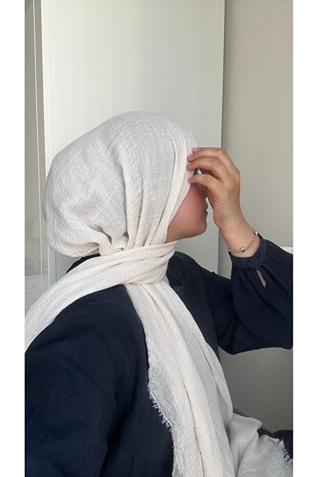 Stone Crinkle Shawl, Easy - Care & Breathable - TryAladdin