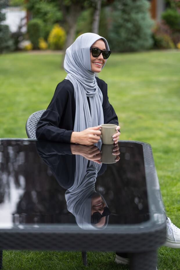 Stone Grey Ready Viscose Shawl - Soft & Breathable - TryAladdin
