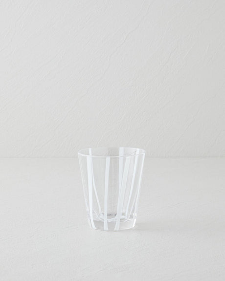 Artisan-Striped-Handcrafted-White-Glass-Tumbler