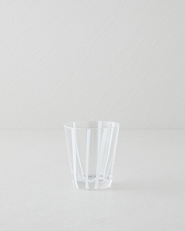 Artisan-Striped-Handcrafted-White-Glass-Tumbler
