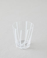 Artisan Striped Handcrafted White Glass Tumbler
