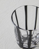 Premium Handmade Striped Artisan Glass Tumbler Black
