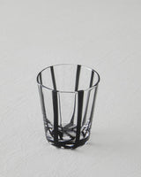 Premium Handmade Striped Artisan Glass Tumbler Black