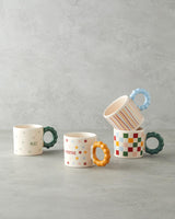 Premium Striped Ceramic Coffee Mug   Vibrant Design Collection