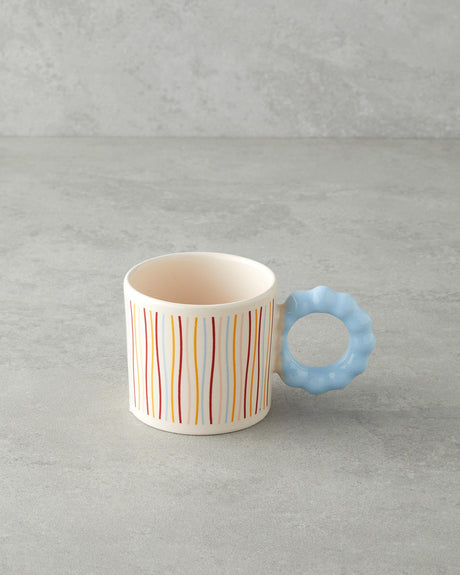 Premium Striped Ceramic Coffee Mug - Vibrant Design Collection