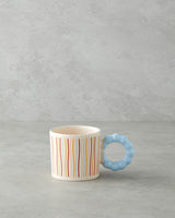 Premium Striped Ceramic Coffee Mug   Vibrant Design Collection