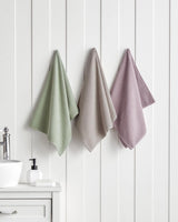 Asciugamano Viso in Cotone a Righe Morbido e Assorbente Premium Rosa Polvere