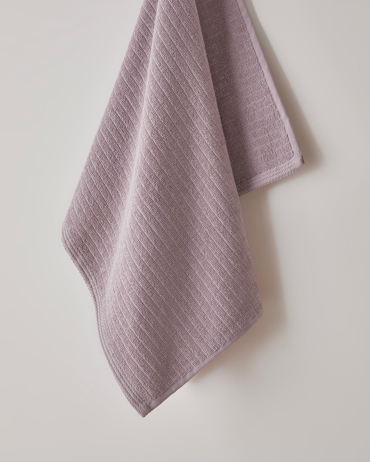 Asciugamano Viso in Cotone a Righe Morbido e Assorbente Premium Rosa Polvere