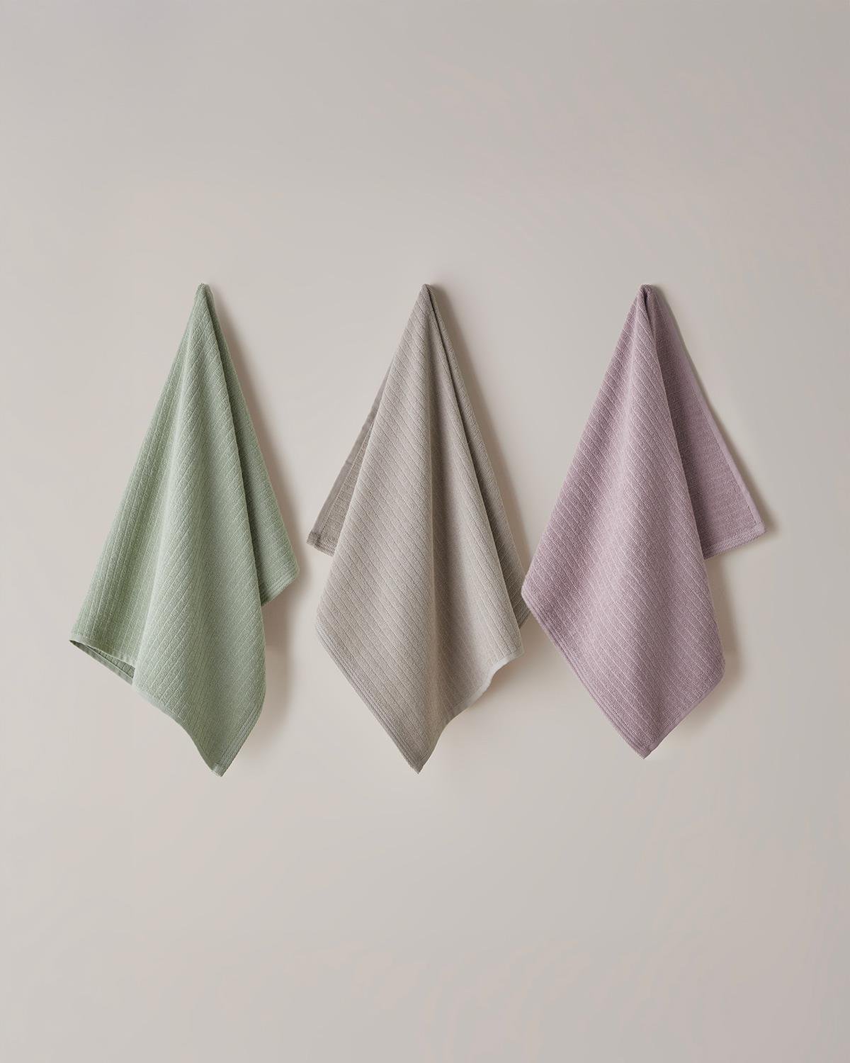 Premium Striped Cotton Hand Towel   Dark Beige   50x70 cm