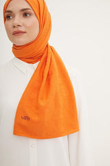 Striped Cotton - Textured Jazz Shawl - Orange - TryAladdin