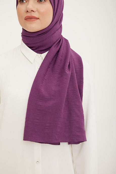 Striped Cotton - Textured Jazz Shawl Plum - TryAladdin