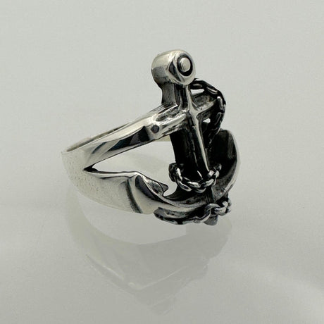 Stylish Men's Anchor Silver Ring