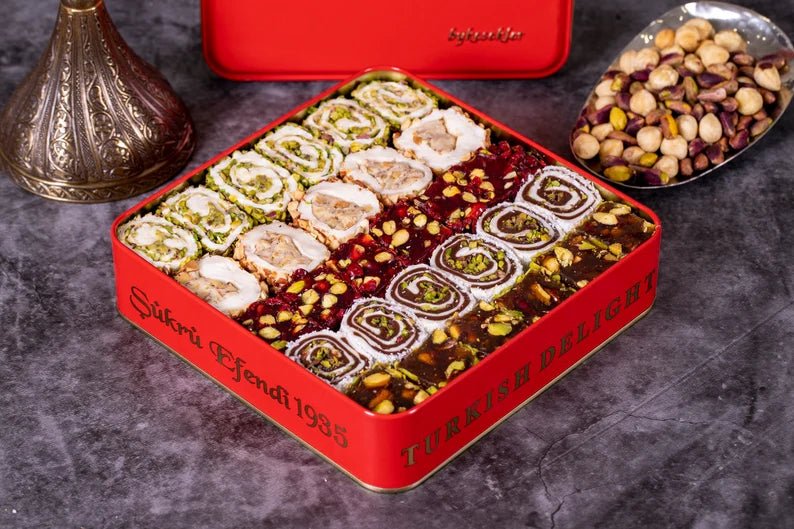 Sukru Efendi 1935 | Assorted Turkish Delight with Pistachio and Hazelnut in Gift Metal Box