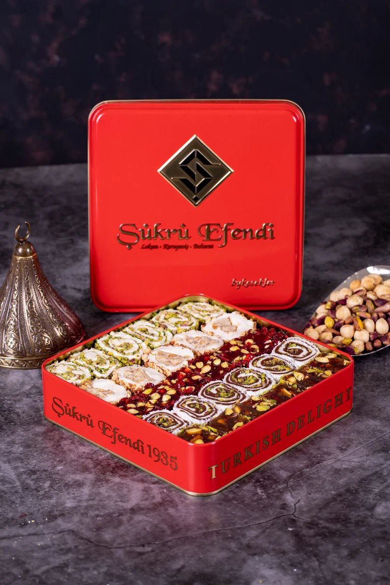 Sukru Efendi 1935 | Assorted Turkish Delight with Pistachio and Hazelnut in Gift Metal Box