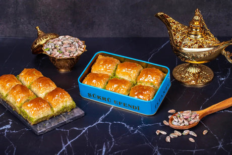 Sukru Efendi 1935 | Less Sugar Turkish Baklava With Pistachio in Gift Metal Box