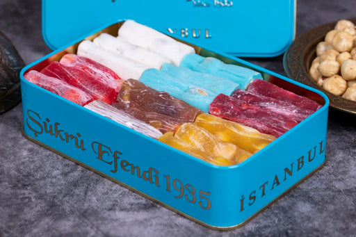 Sukru Efendi 1935 | Mix Turkish Delight Fingers with Pistachio and Hazelnut in Gift Metal Box