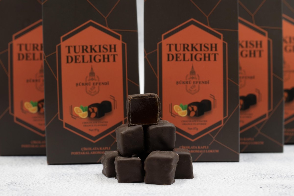 Sukru Efendi 1935 | Open and Enjoy Turkish Delight Chocolate Coated Orange Flavored