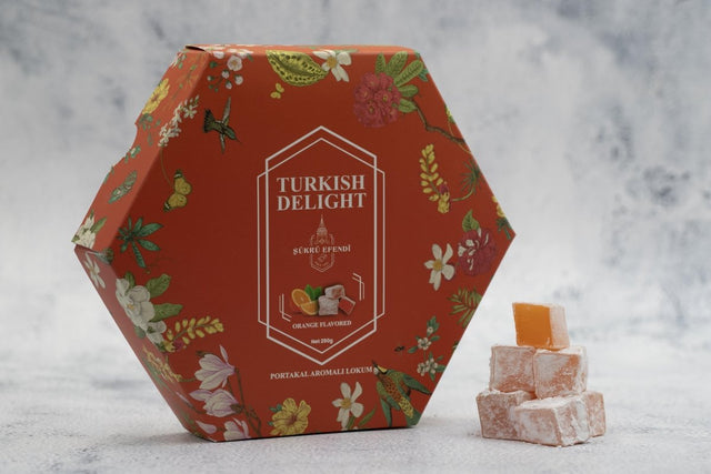 Sukru Efendi 1935 | Turkish Delight Hexagonal Box Orange Flavored