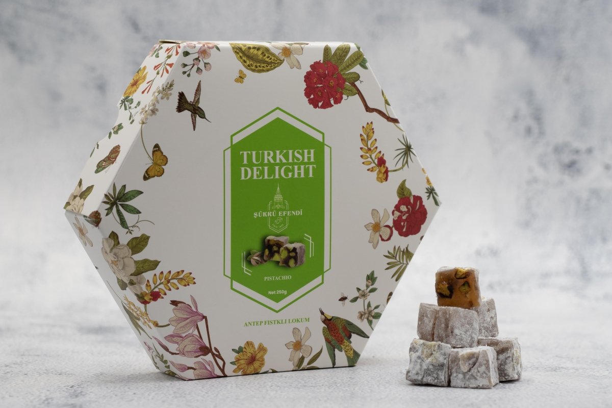 Sukru Efendi 1935 | Turkish Delight Hexagonal Box Pistachio